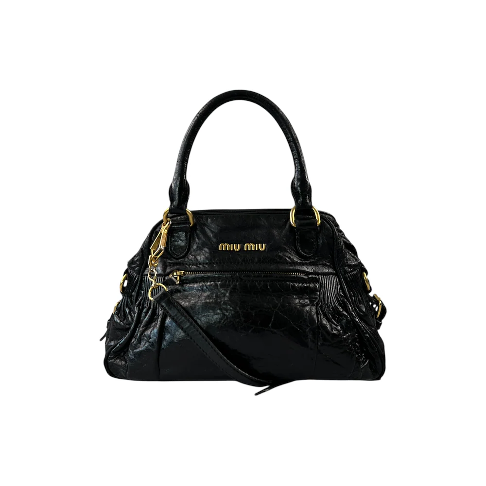 MIU MIU SHOULDER BAG - BLACK / GOLD