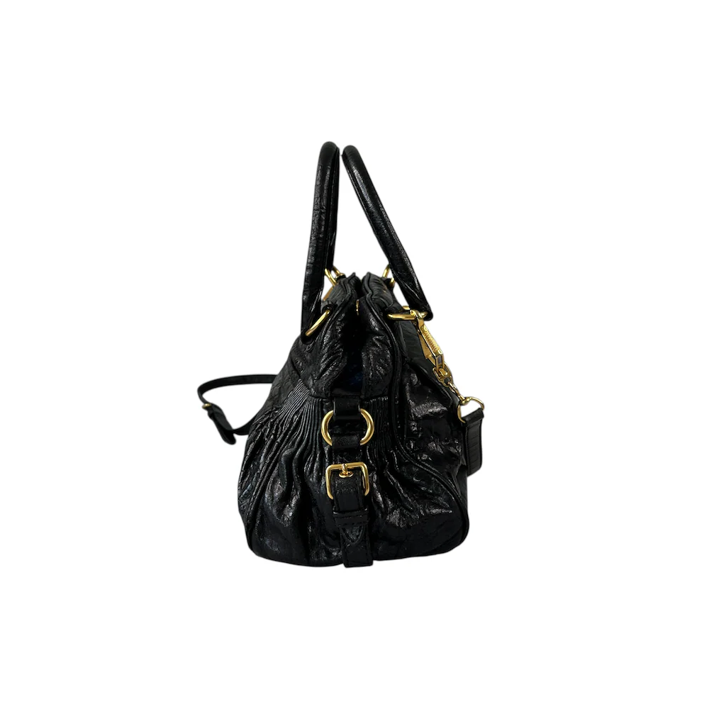 MIU MIU SHOULDER BAG - BLACK / GOLD - Image 3