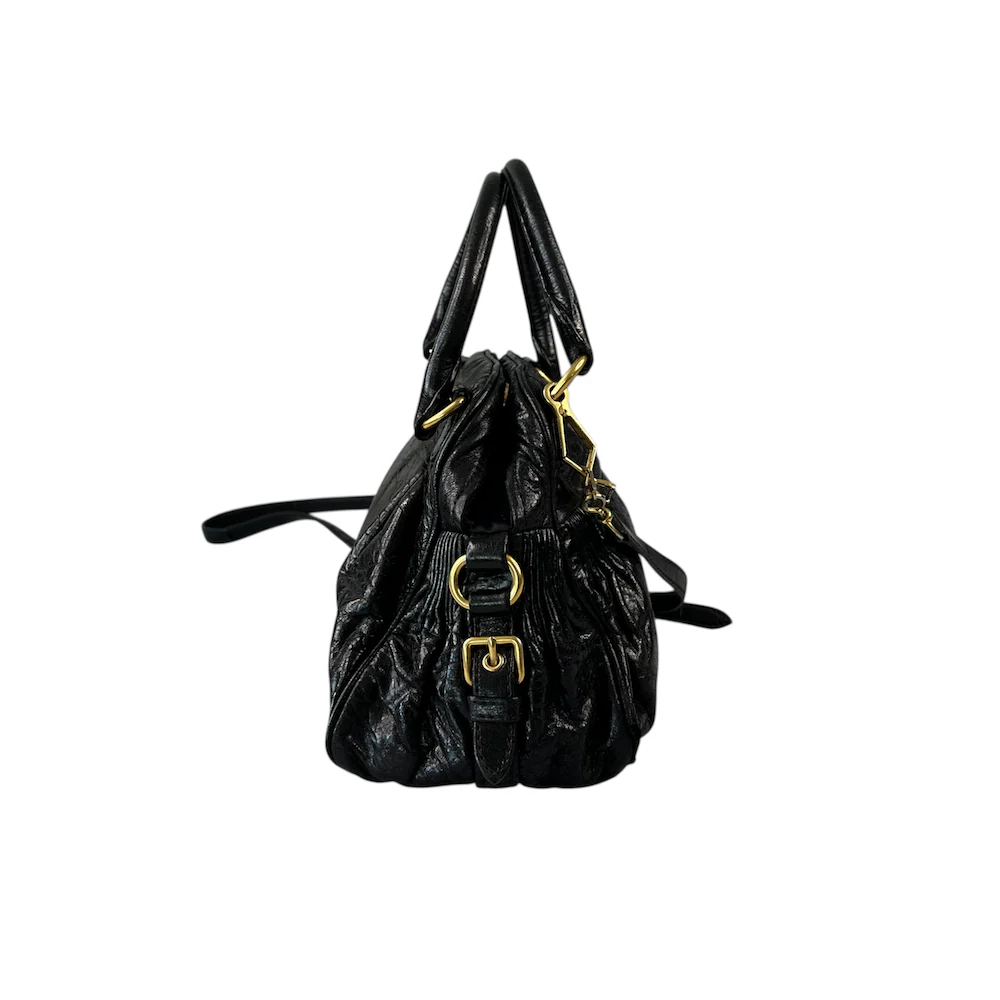 MIU MIU SHOULDER BAG - BLACK / GOLD - Image 4