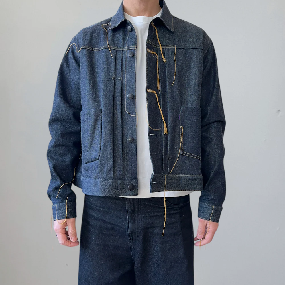 NEEDLES 12OZ GLITCH STITCH DENIM JACKET - Image 2