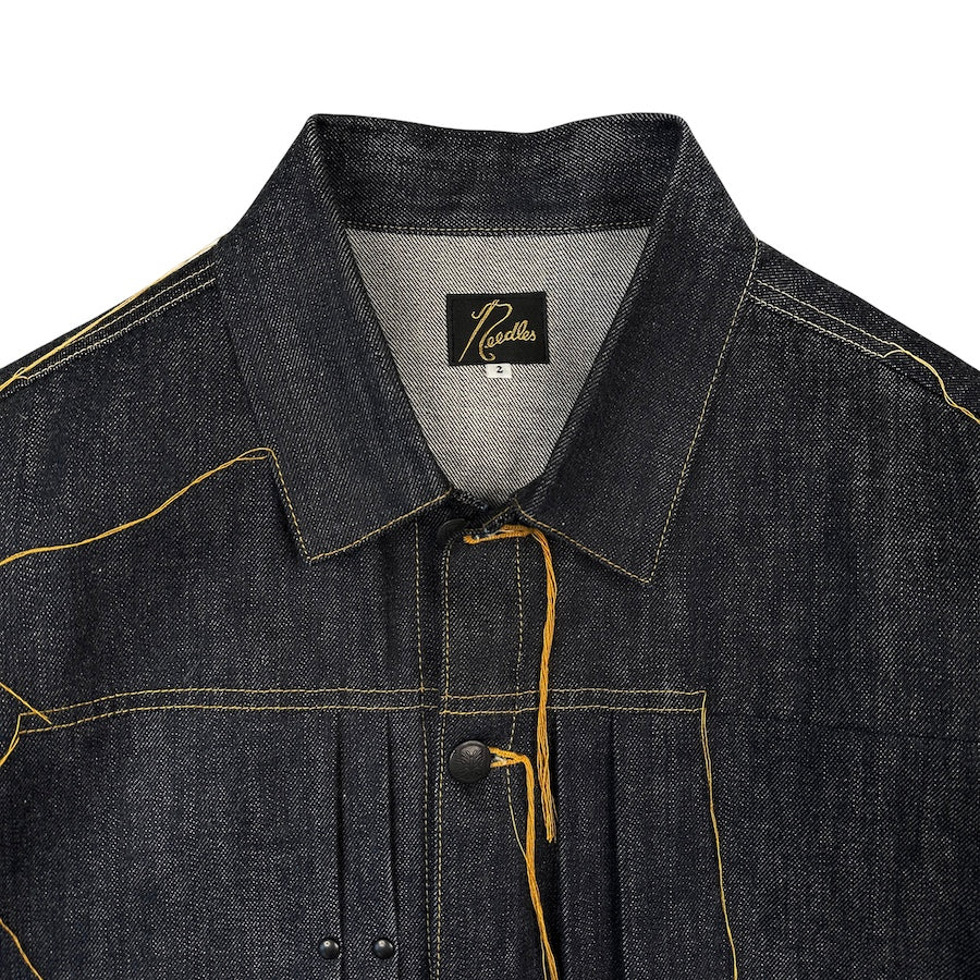NEEDLES 12OZ GLITCH STITCH DENIM JACKET - Image 4