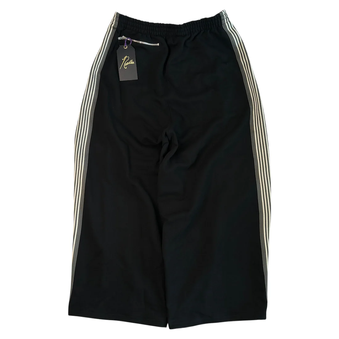 (NEW) NEEDLES H.D. COTTON JERSEY TRACK PANTS - BLACK - Image 2