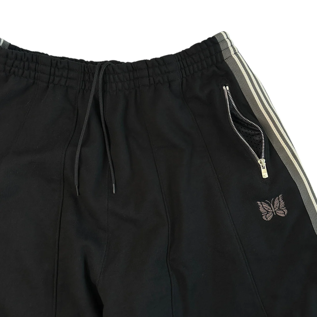 (NEW) NEEDLES H.D. COTTON JERSEY TRACK PANTS - BLACK - Image 3