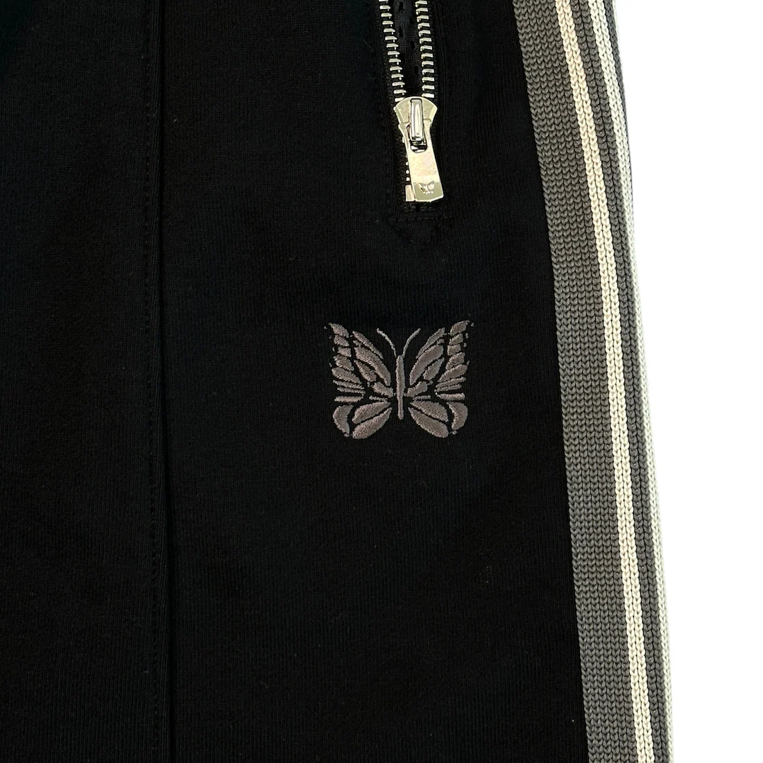 (NEW) NEEDLES H.D. COTTON JERSEY TRACK PANTS - BLACK - Image 4