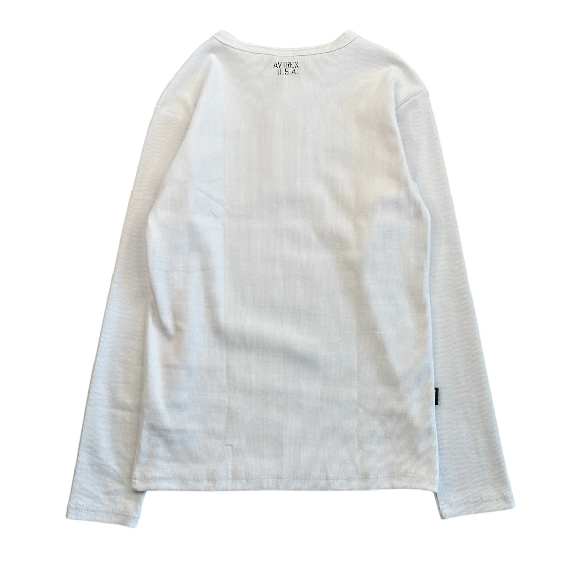 (NEW) AVIREX RIBBED EVERY DAY HENLEY LONG SLEEVE - WHITE - Image 4