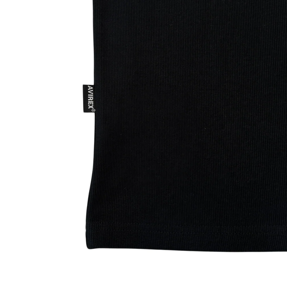 (NEW) AVIREX RIBBED EVERY DAY HENLEY SHORT SLEEVE - BLACK - Image 6