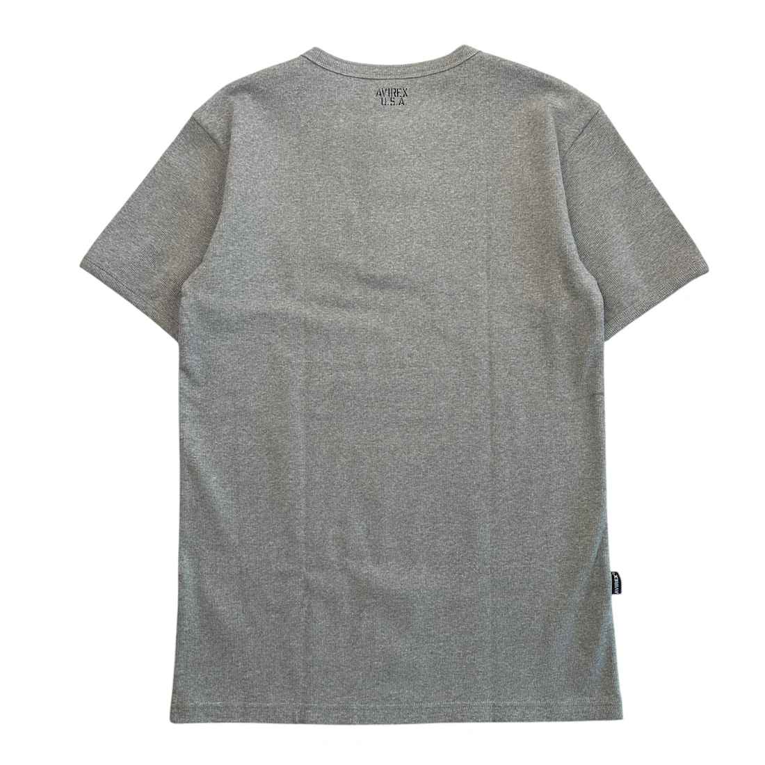 (NEW) AVIREX RIBBED EVERY DAY HENLEY SHORT SLEEVE - GREY - Image 4