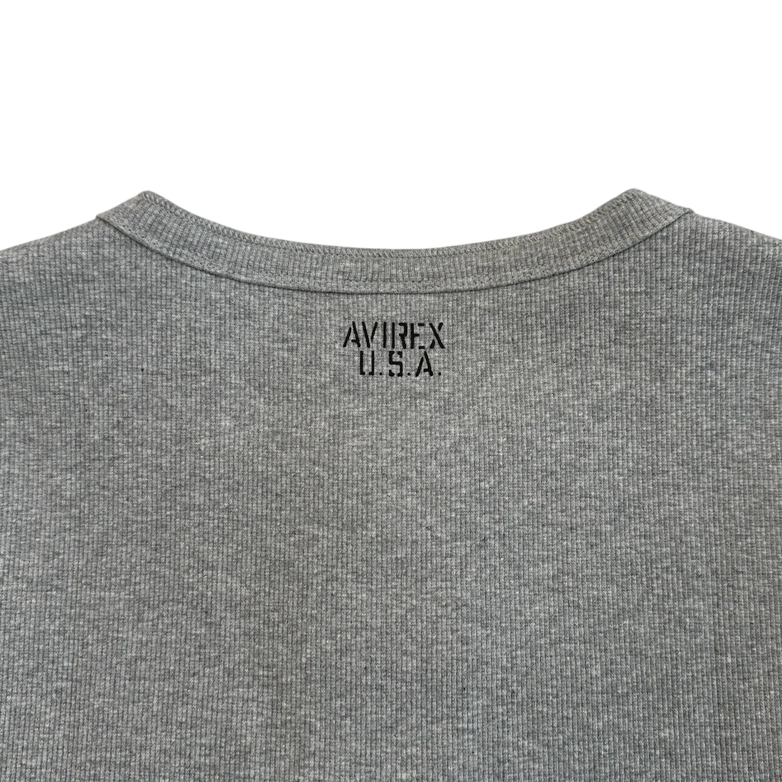 (NEW) AVIREX RIBBED EVERY DAY HENLEY SHORT SLEEVE - GREY - Image 7