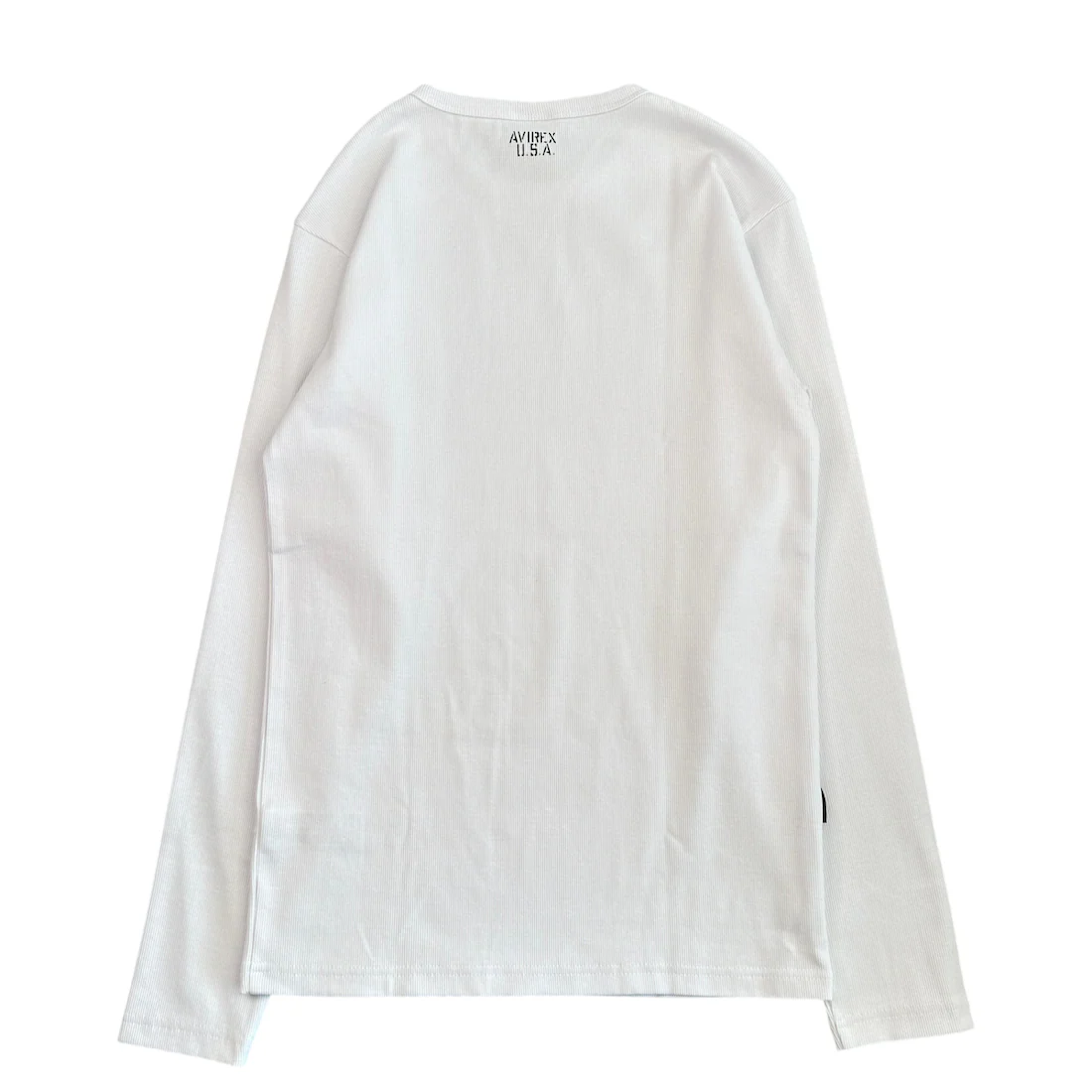 (NEW) AVIREX RIBBED EVERY DAY LONG SLEEVE - WHITE - Image 3