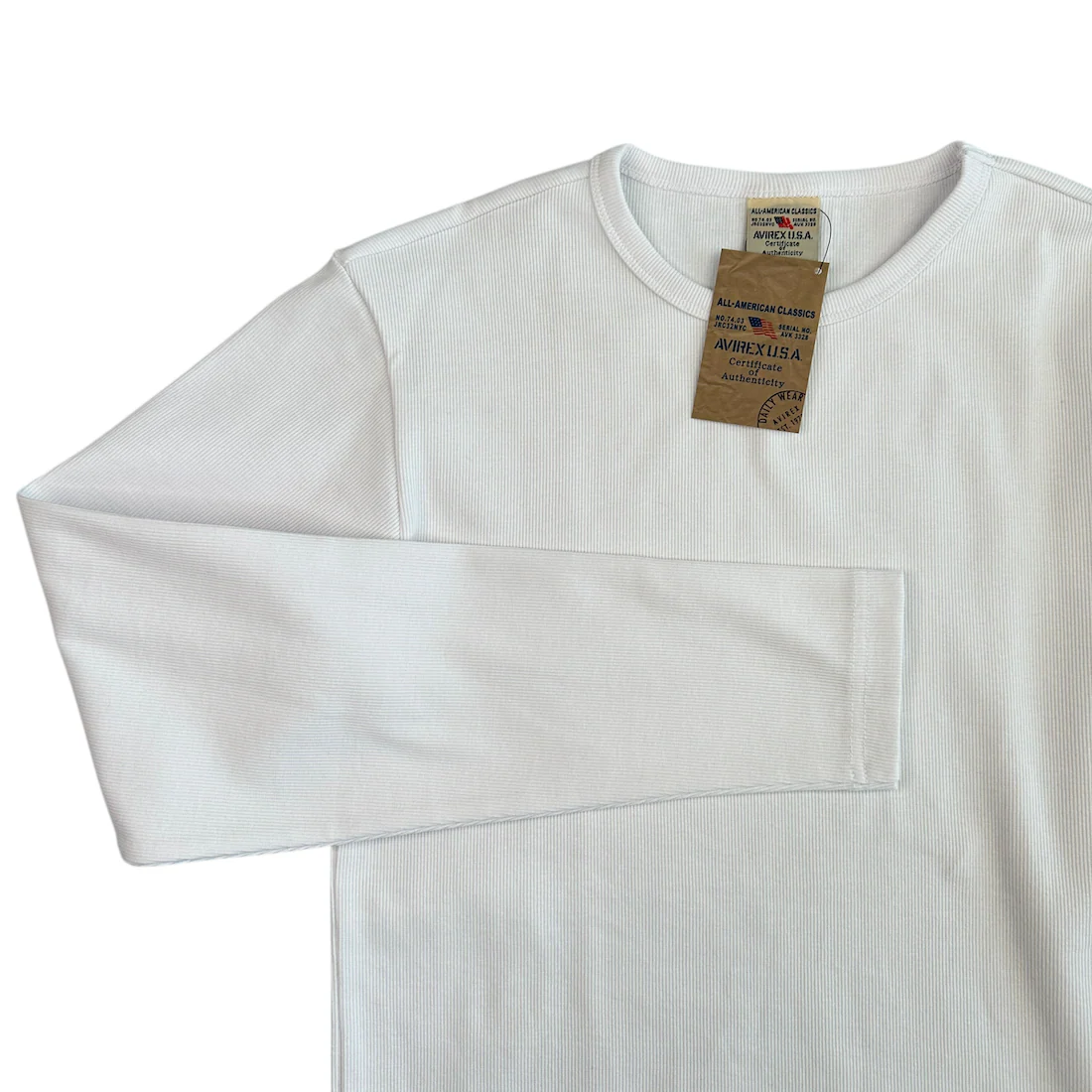 (NEW) AVIREX RIBBED EVERY DAY LONG SLEEVE - WHITE - Image 4