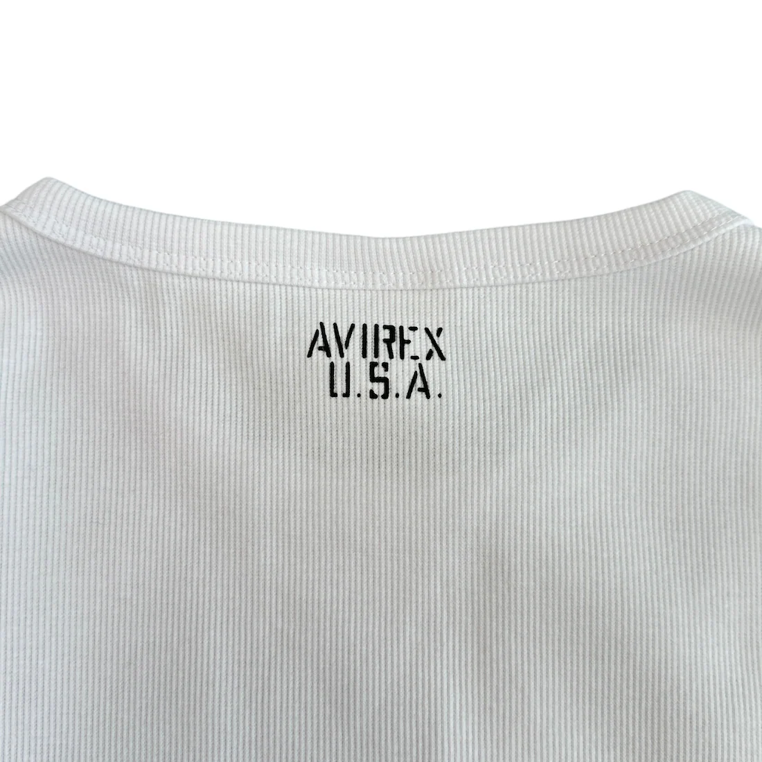 (NEW) AVIREX RIBBED EVERY DAY LONG SLEEVE - WHITE - Image 5