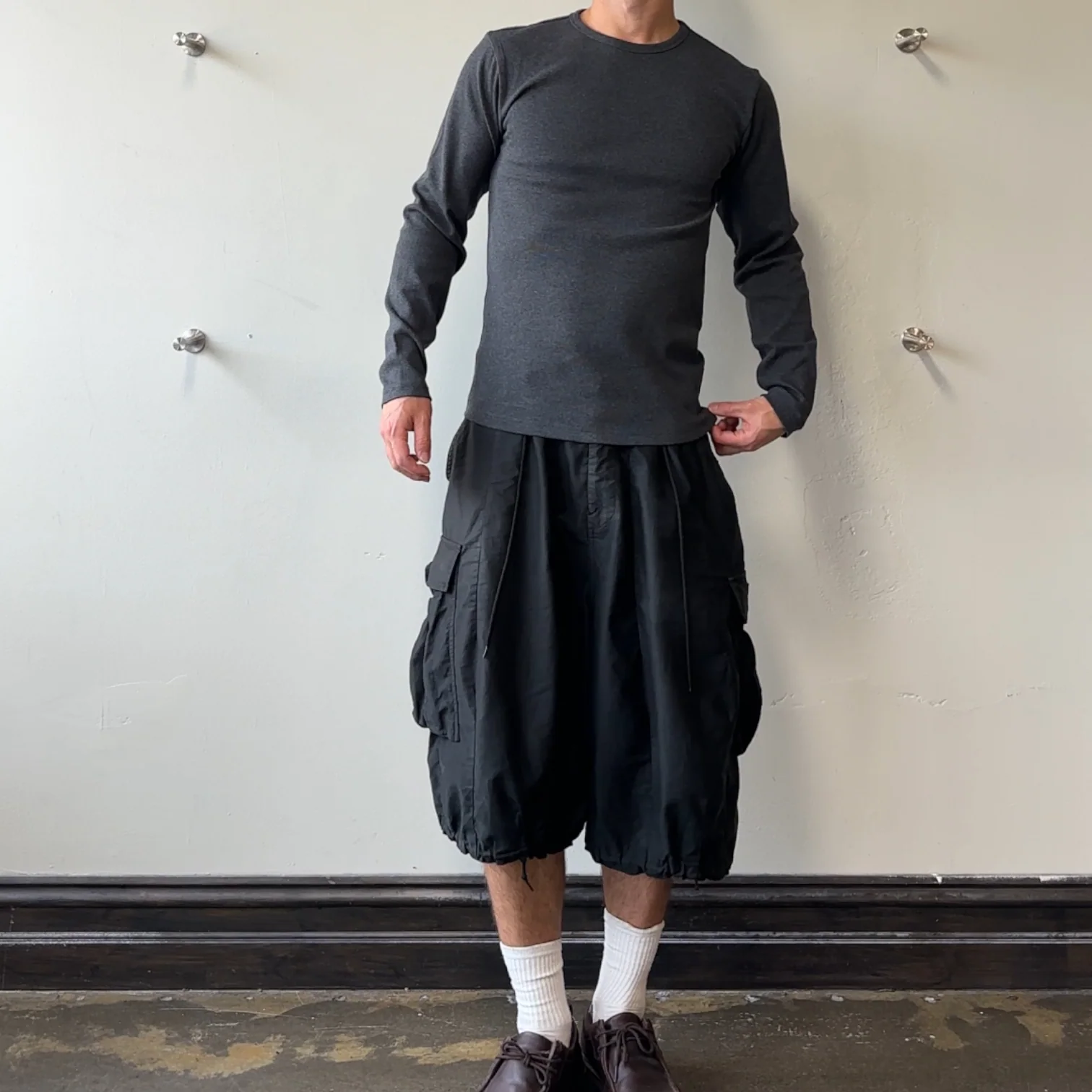 (NEW) AVIREX RIBBED EVERY DAY LONG SLEEVE - CHARCOAL - Image 2