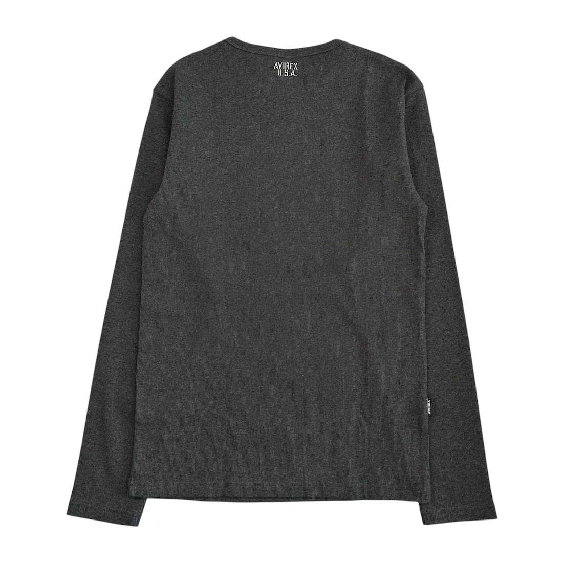 (NEW) AVIREX RIBBED EVERY DAY LONG SLEEVE - CHARCOAL - Image 3