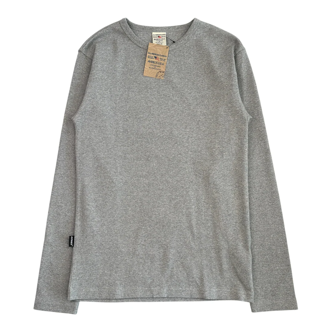 (NEW) AVIREX RIBBED EVERY DAY LONG SLEEVE - GREY