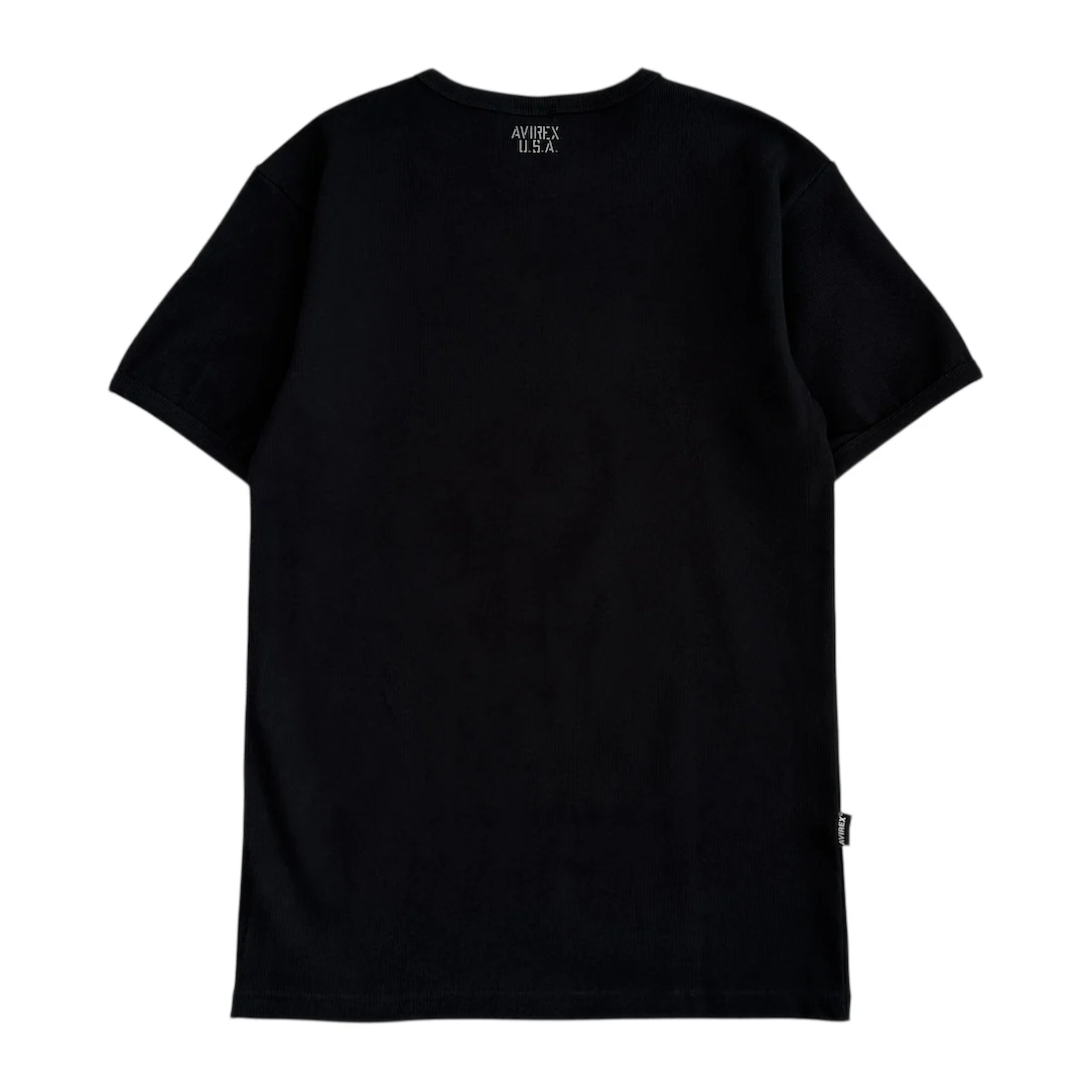 (NEW) AVIREX RIBBED EVERY DAY SHORT SLEEVE T-SHIRT - BLACK - Image 3