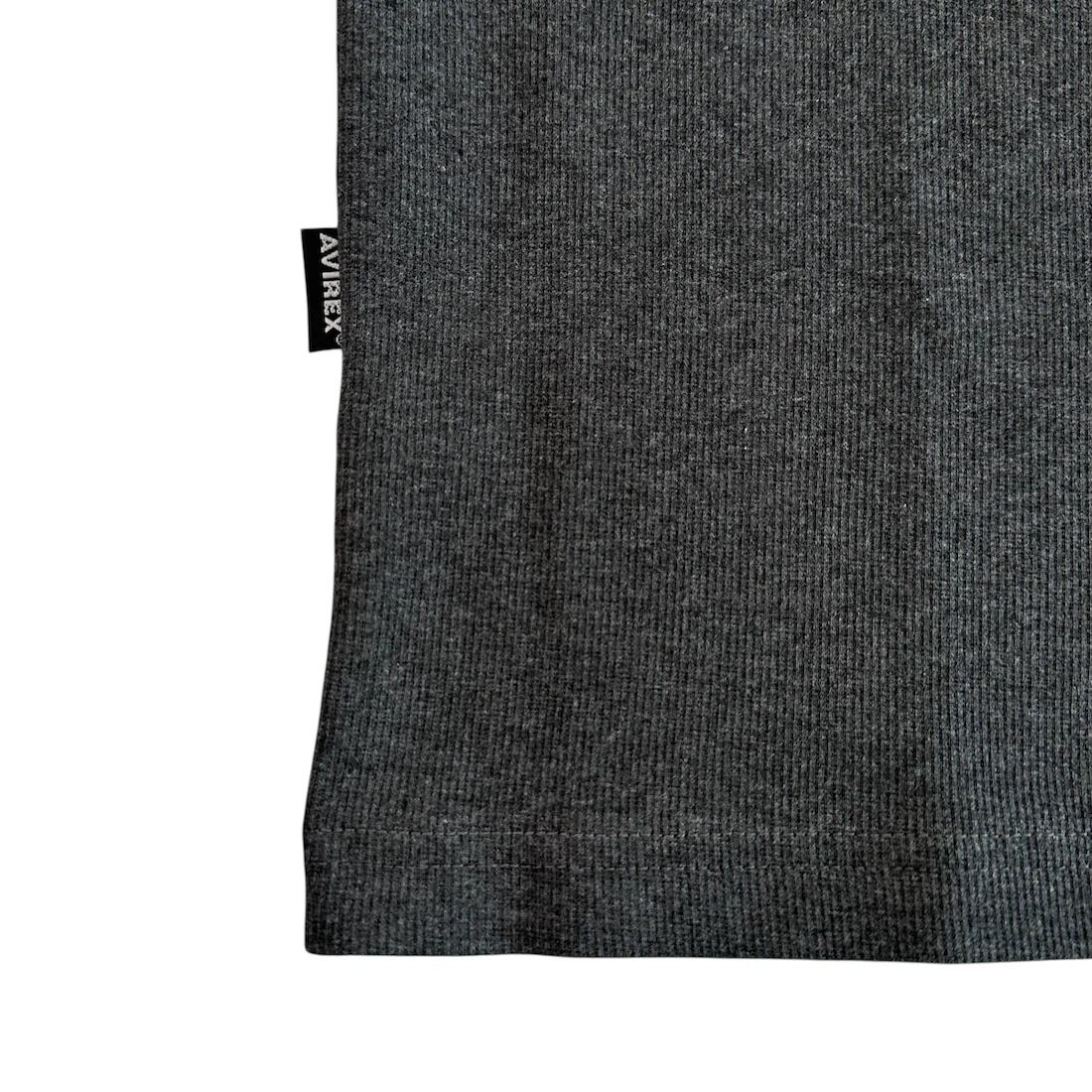 (NEW) AVIREX RIBBED EVERY DAY SHORT SLEEVE T-SHIRT - CHARCOAL - Image 4
