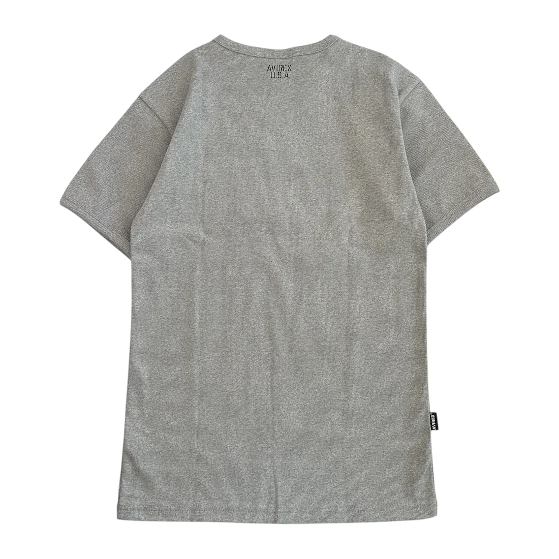 (NEW) AVIREX RIBBED EVERY DAY SHORT SLEEVE T-SHIRT - GREY - Image 3