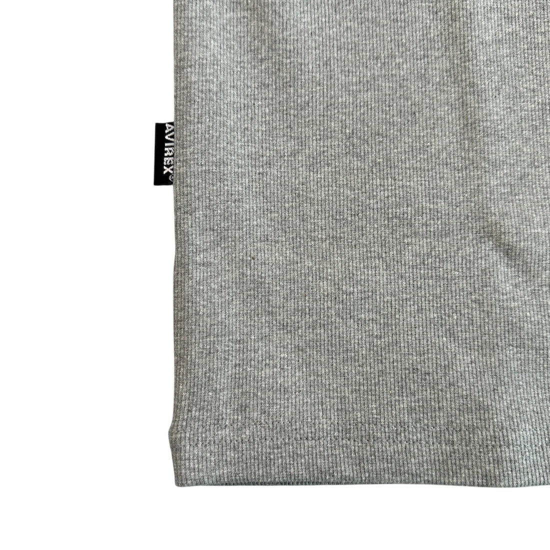 (NEW) AVIREX RIBBED EVERY DAY SHORT SLEEVE T-SHIRT - GREY - Image 5