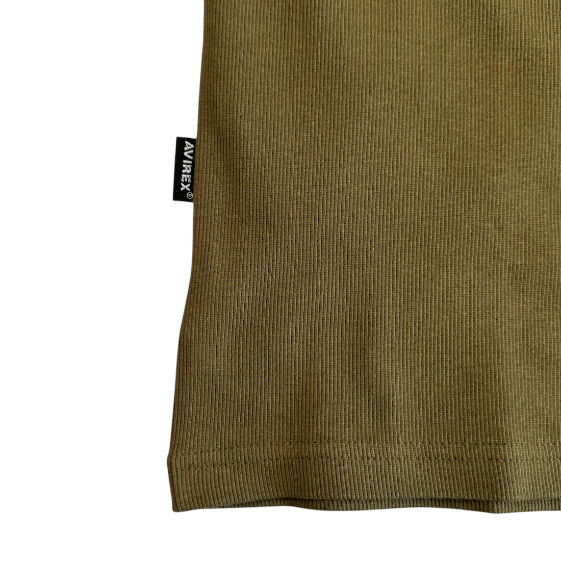 (NEW) AVIREX RIBBED EVERY DAY SHORT SLEEVE T-SHIRT - OLIVE - Image 6