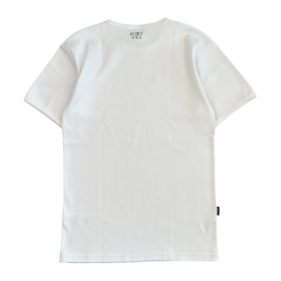 (NEW) AVIREX RIBBED EVERY DAY SHORT SLEEVE T-SHIRT - WHITE - Image 3