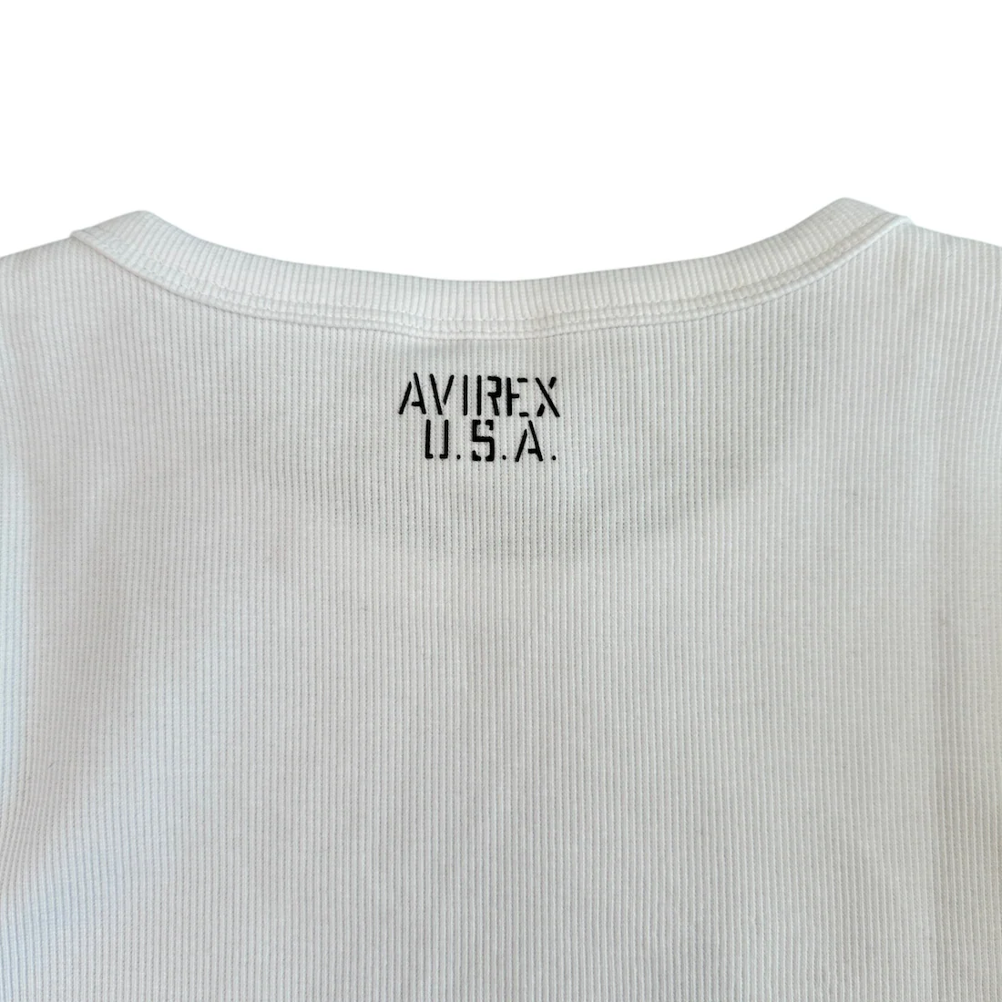 (NEW) AVIREX RIBBED EVERY DAY SHORT SLEEVE T-SHIRT - WHITE - Image 5