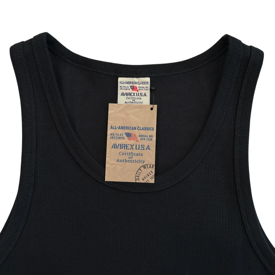 (NEW) AVIREX RIBBED EVERY DAY TANK TOP - BLACK - Image 3