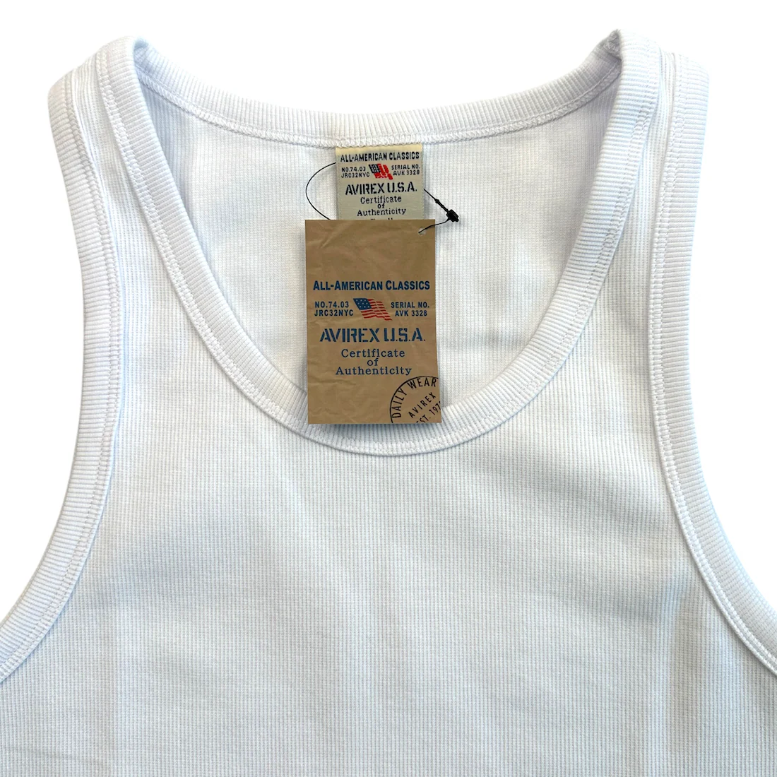 (NEW) AVIREX RIBBED EVERY DAY TANK TOP - WHITE - Image 3