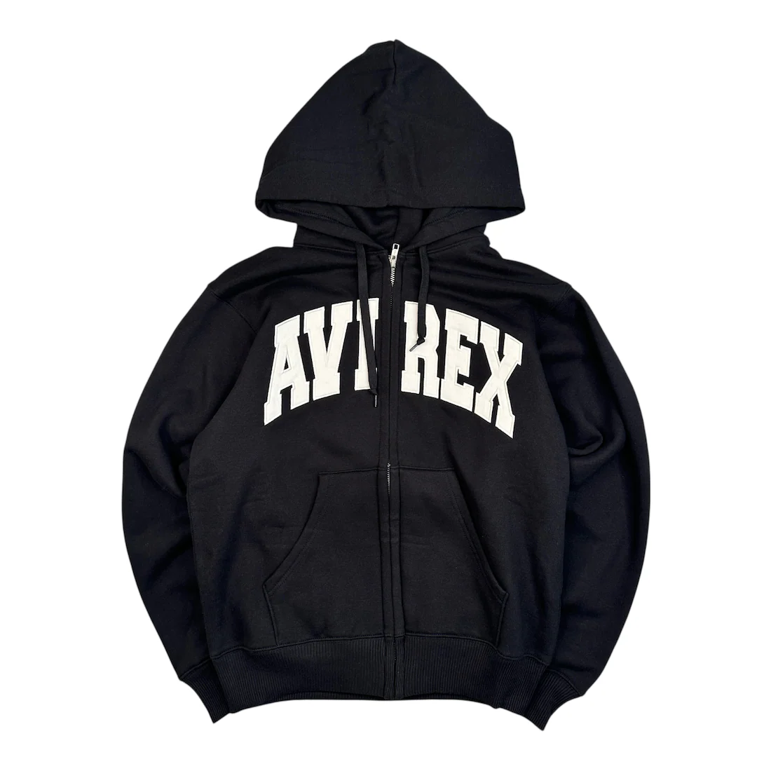 (NEW) AVIREX LOGO ZIP HOODIE - BLACK