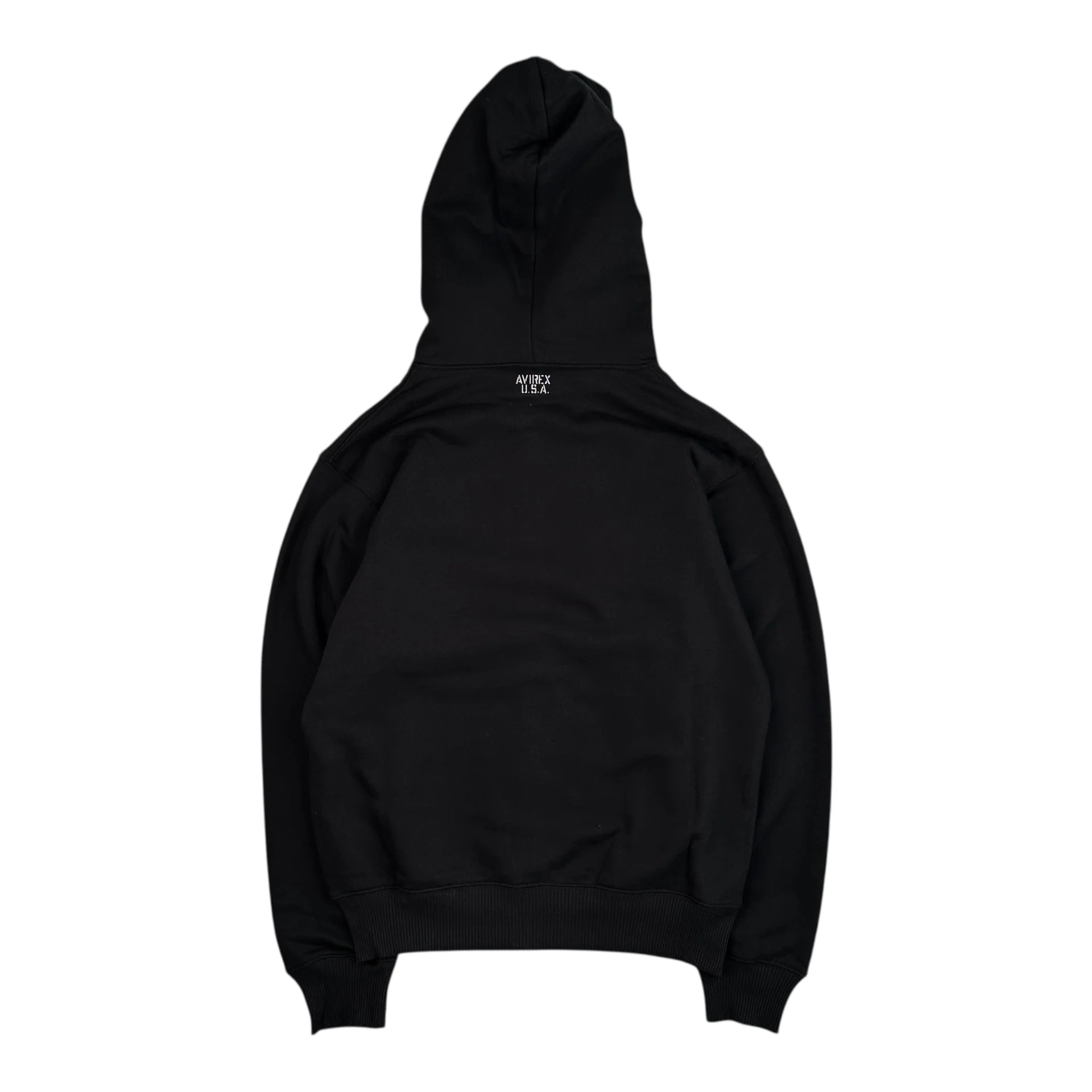 (NEW) AVIREX LOGO ZIP HOODIE - BLACK - Image 2