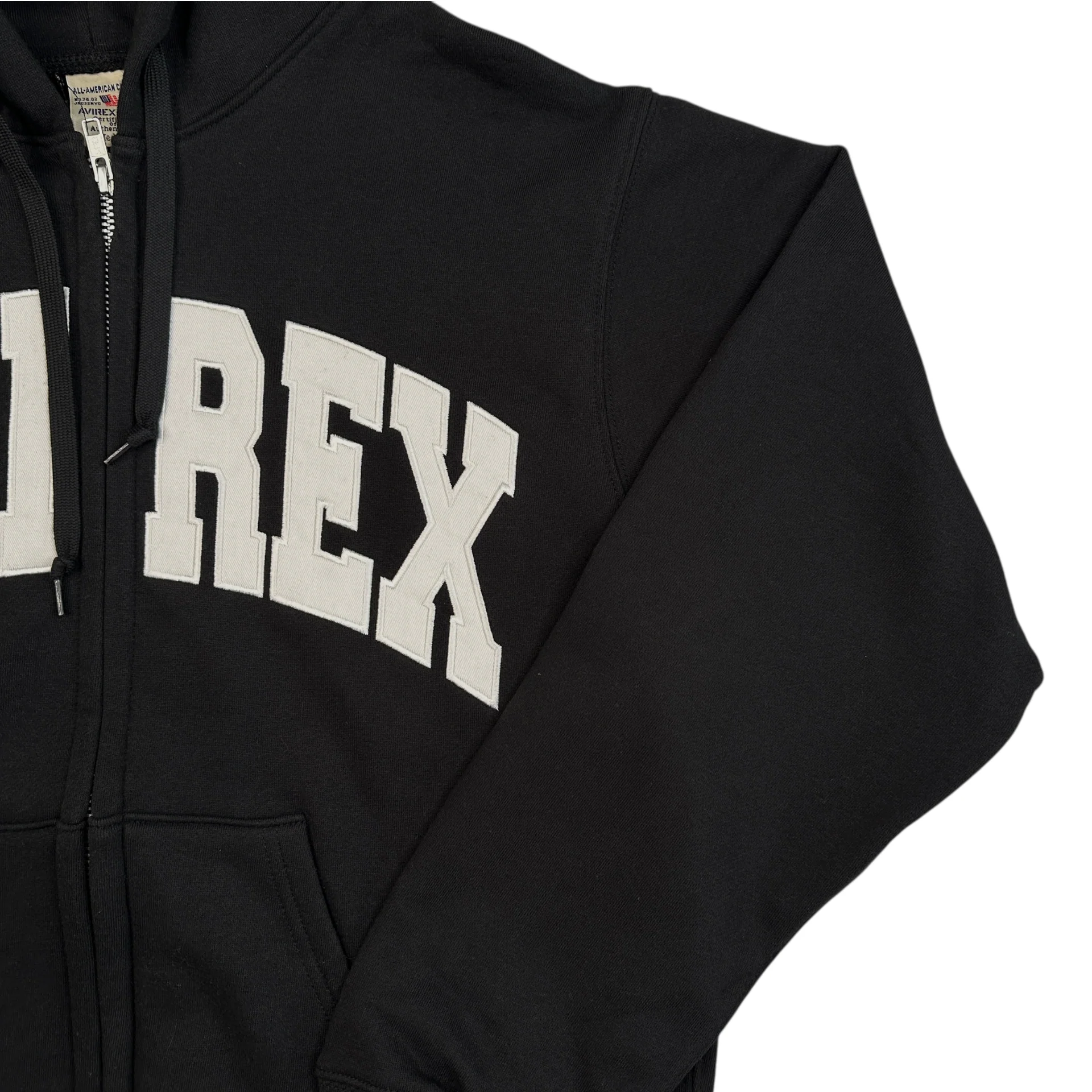 (NEW) AVIREX LOGO ZIP HOODIE - BLACK - Image 3