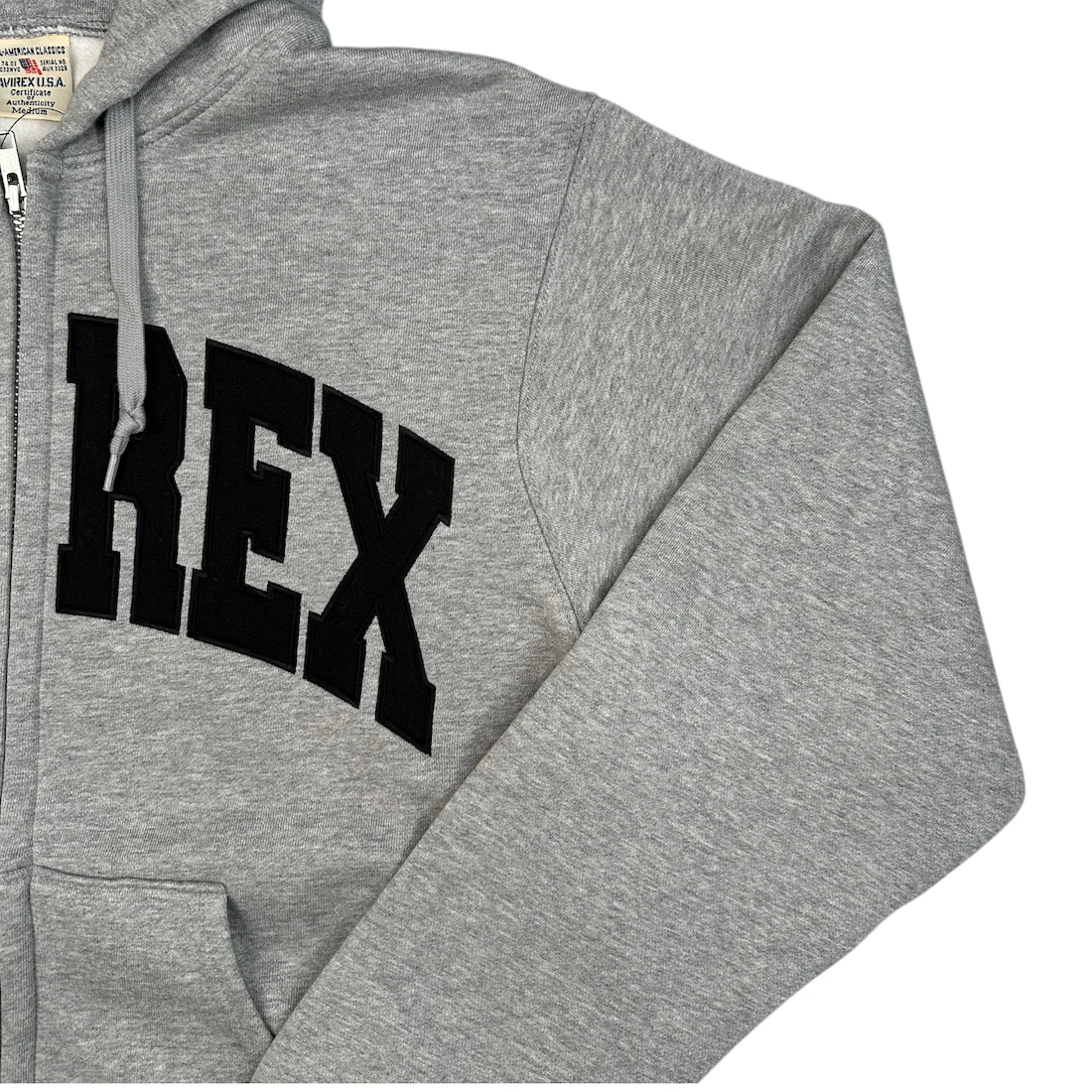 (NEW) AVIREX LOGO ZIP HOODIE - GREY - Image 3