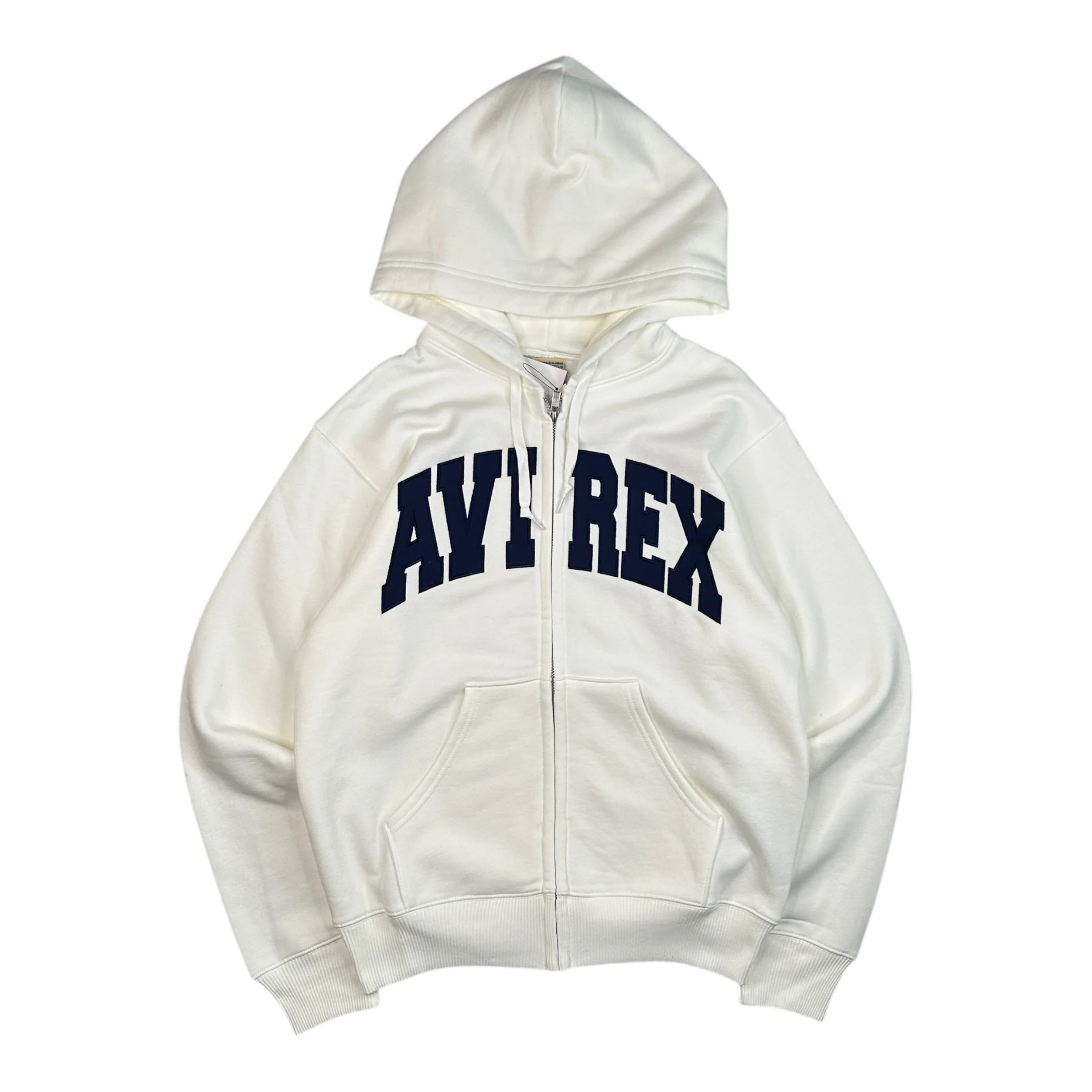 (NEW) AVIREX LOGO ZIP HOODIE - WHITE