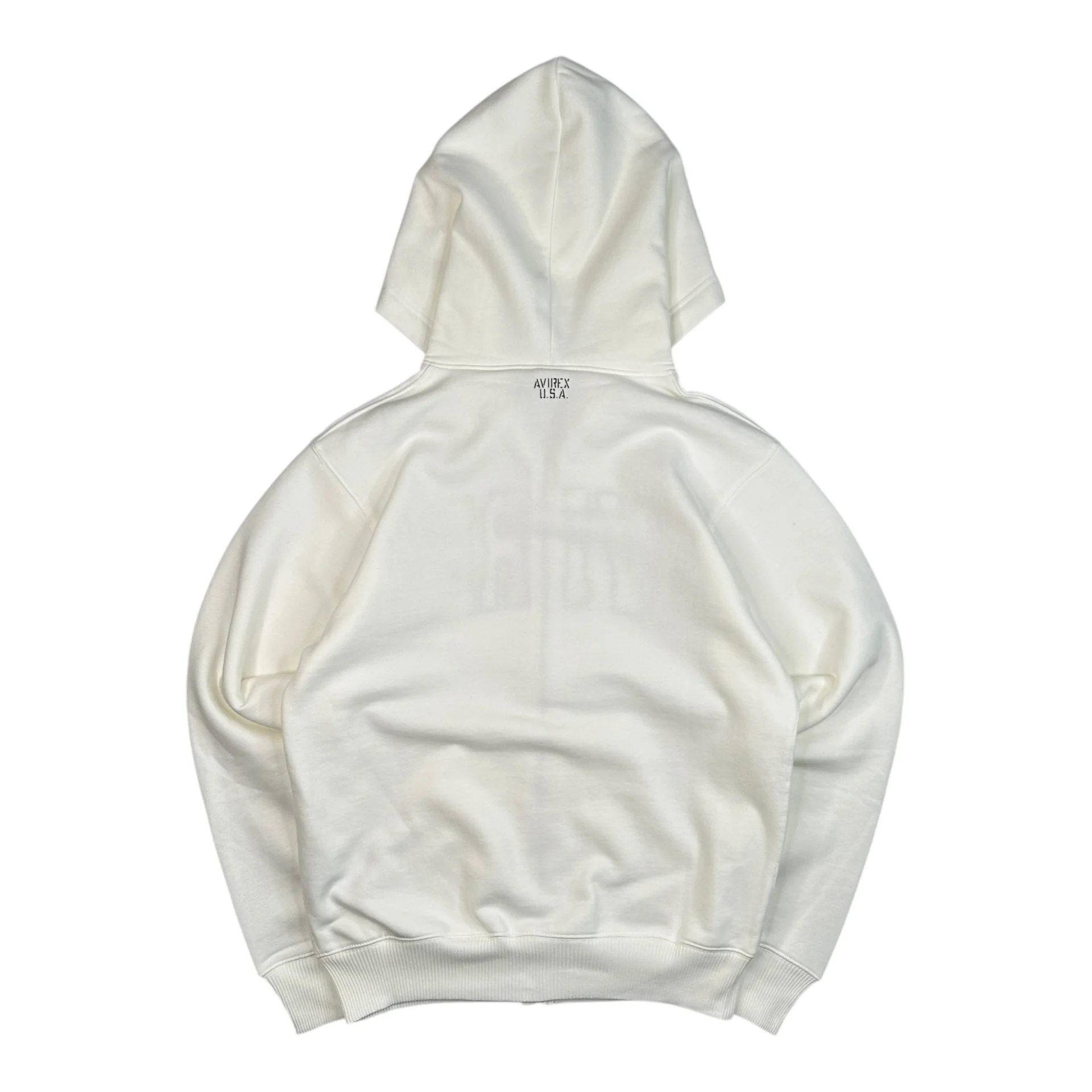(NEW) AVIREX LOGO ZIP HOODIE - WHITE - Image 2