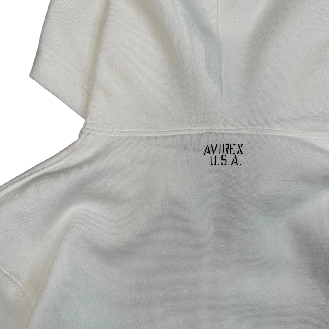 (NEW) AVIREX LOGO ZIP HOODIE - WHITE - Image 5