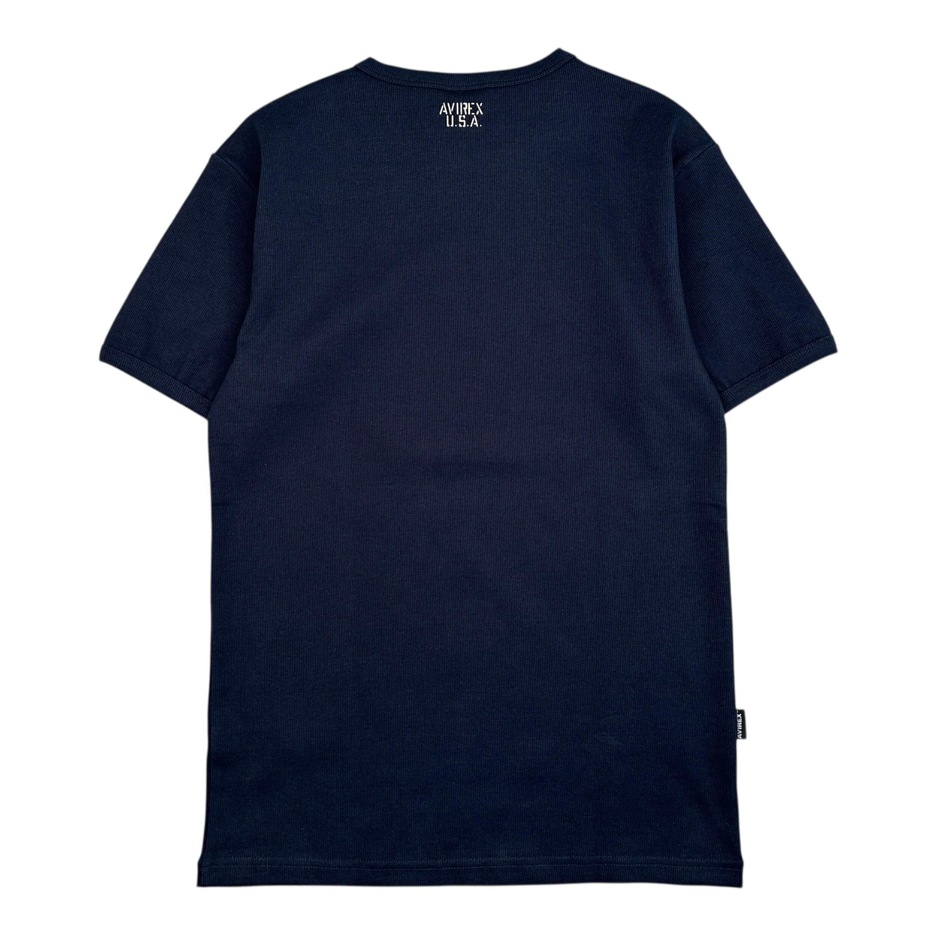 (NEW) AVIREX RIBBED EVERY DAY T-SHIRT - NAVY - Image 2