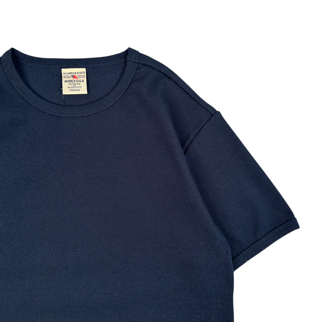 (NEW) AVIREX RIBBED EVERY DAY T-SHIRT - NAVY - Image 3