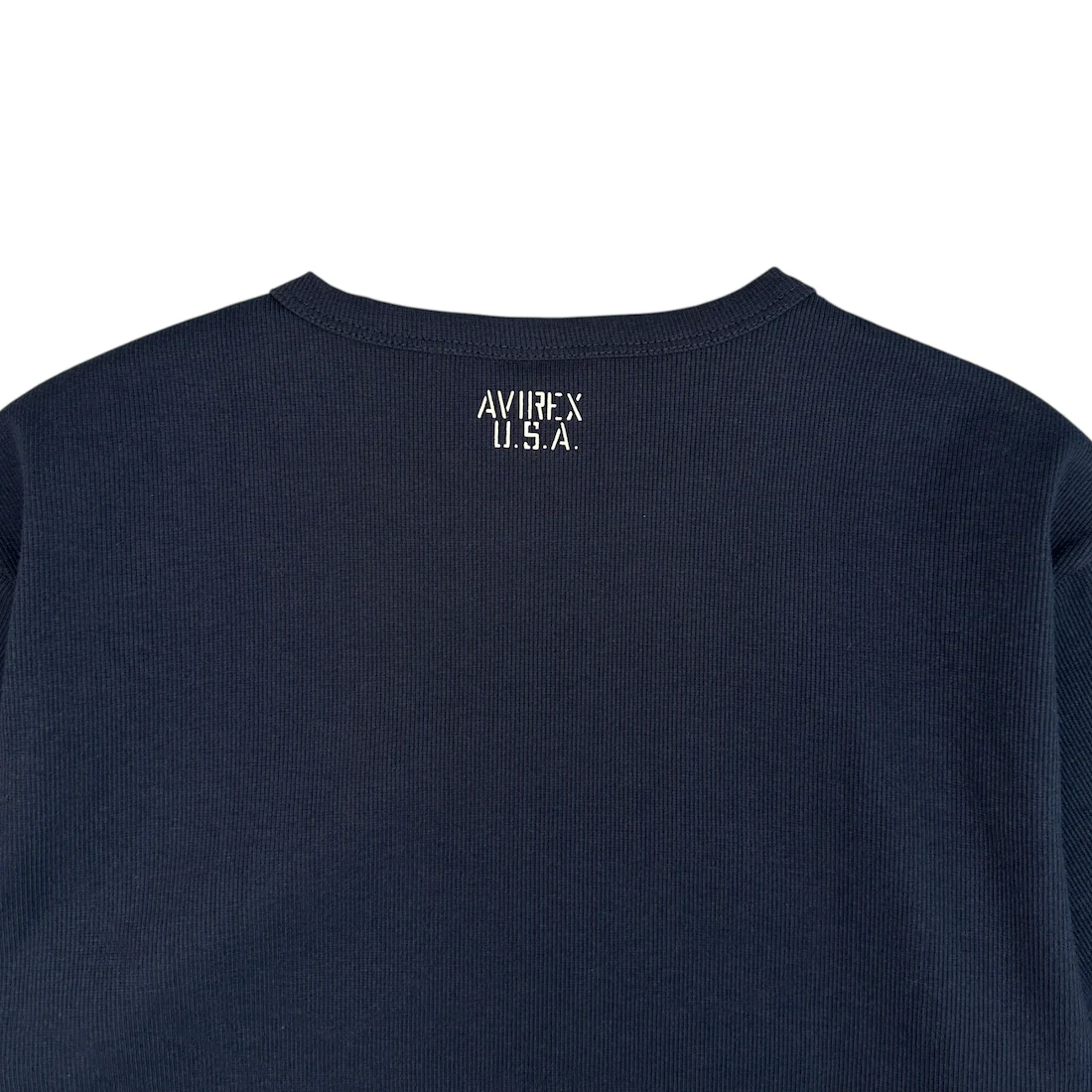 (NEW) AVIREX RIBBED EVERY DAY T-SHIRT - NAVY - Image 5