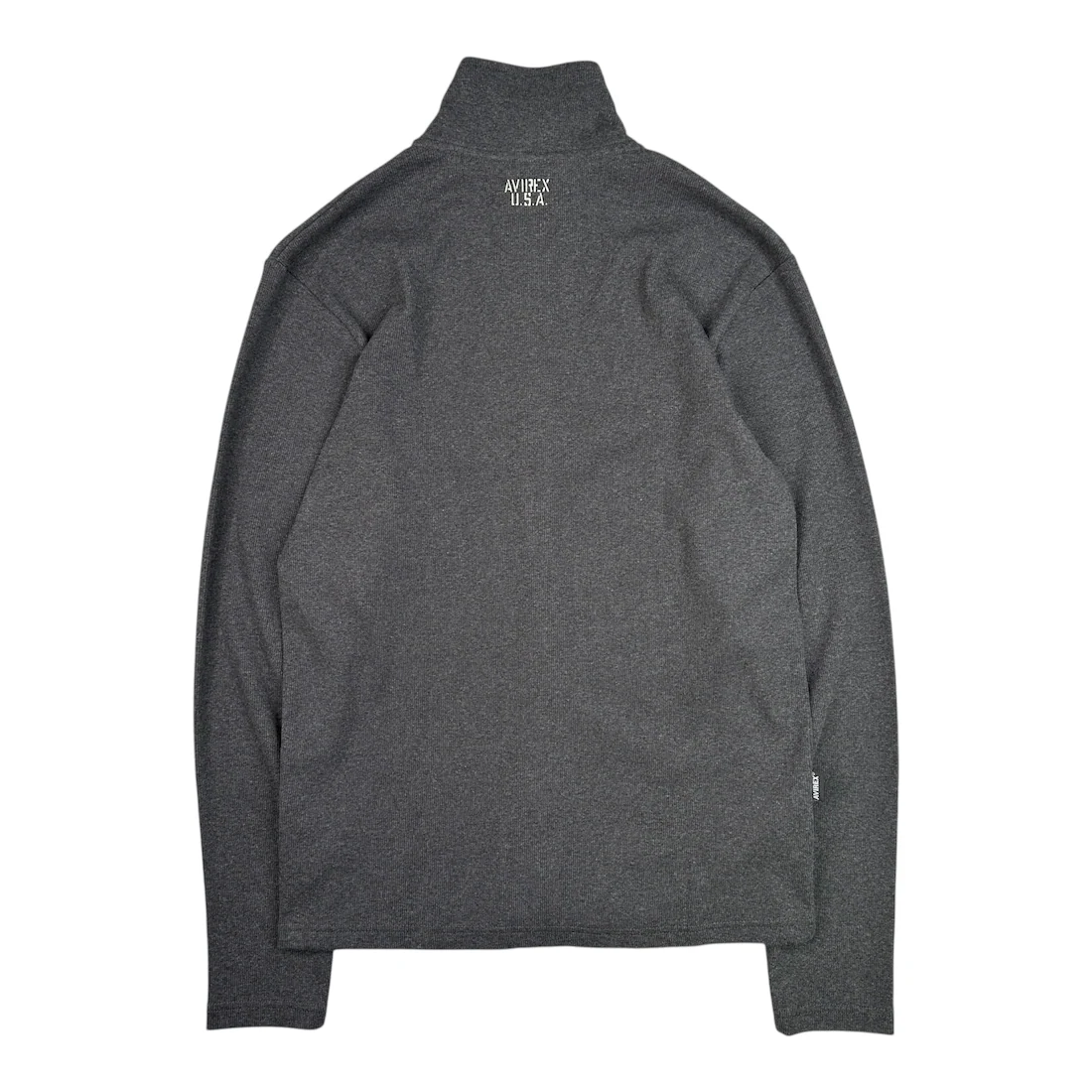 (NEW) AVIREX RIBBED EVERY DAY ZIP UP - CHARCOAL - Image 2