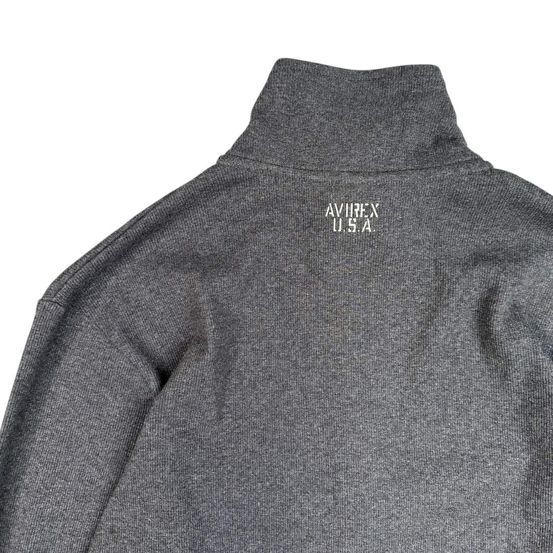 (NEW) AVIREX RIBBED EVERY DAY ZIP UP - CHARCOAL - Image 5