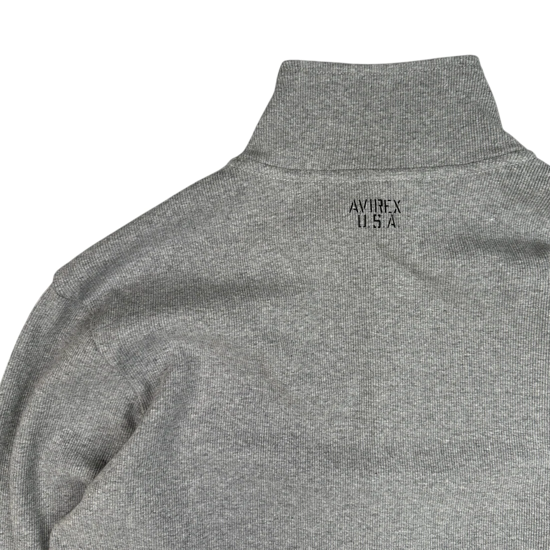 (NEW) AVIREX RIBBED EVERY DAY ZIP UP - GREY - Image 5