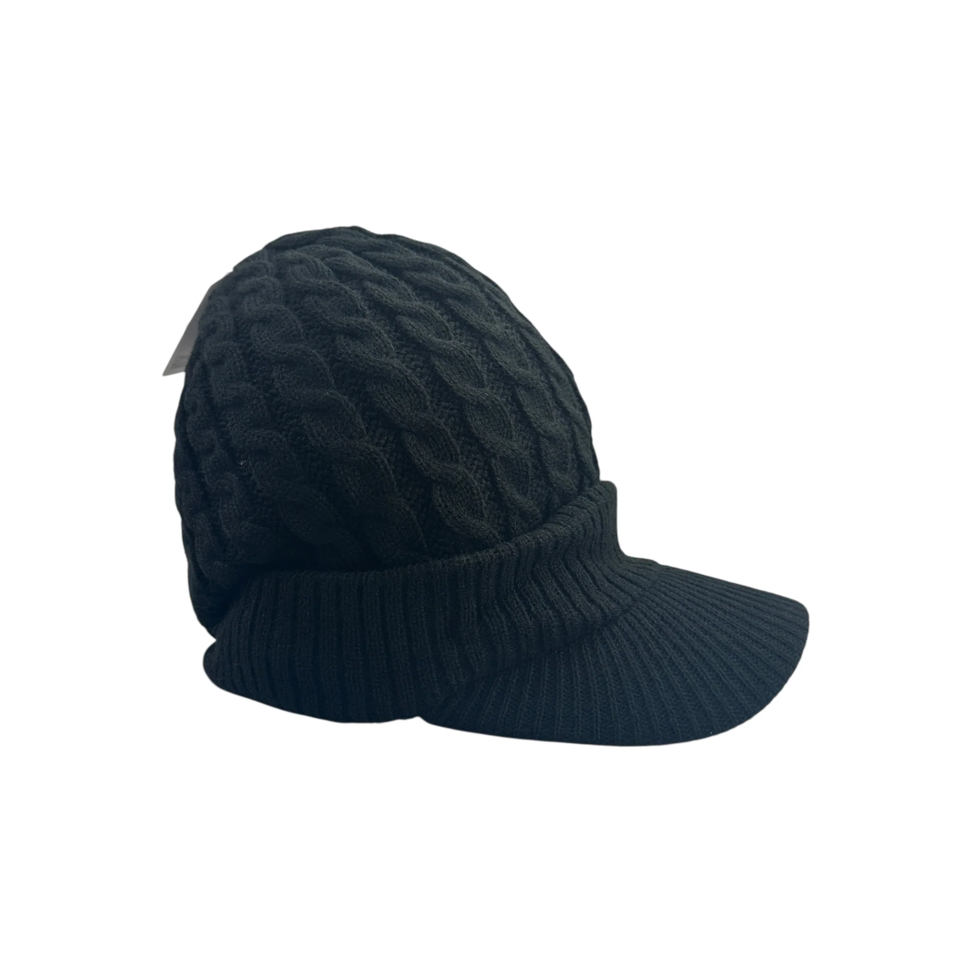 (NEW) AVIREX EMBROIDERED LOGO VISOR BEANIE - BLACK (80625200-80) - Image 3
