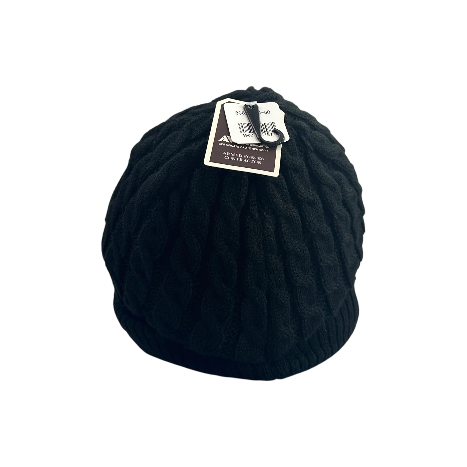 (NEW) AVIREX EMBROIDERED LOGO VISOR BEANIE - BLACK (80625200-80) - Image 4