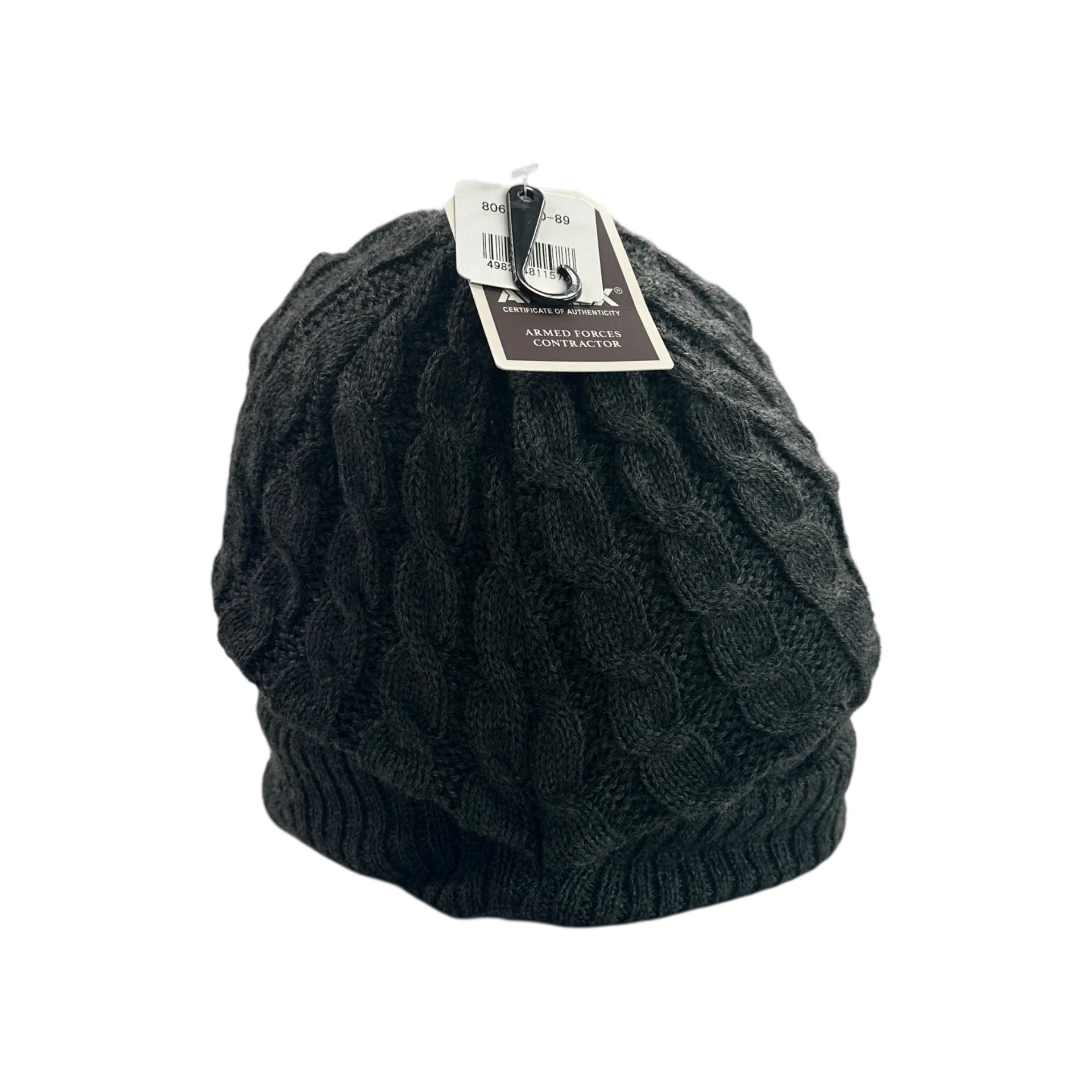 (NEW) AVIREX EMBROIDERED LOGO VISOR BEANIE - GREY (80625200-89) - Image 4