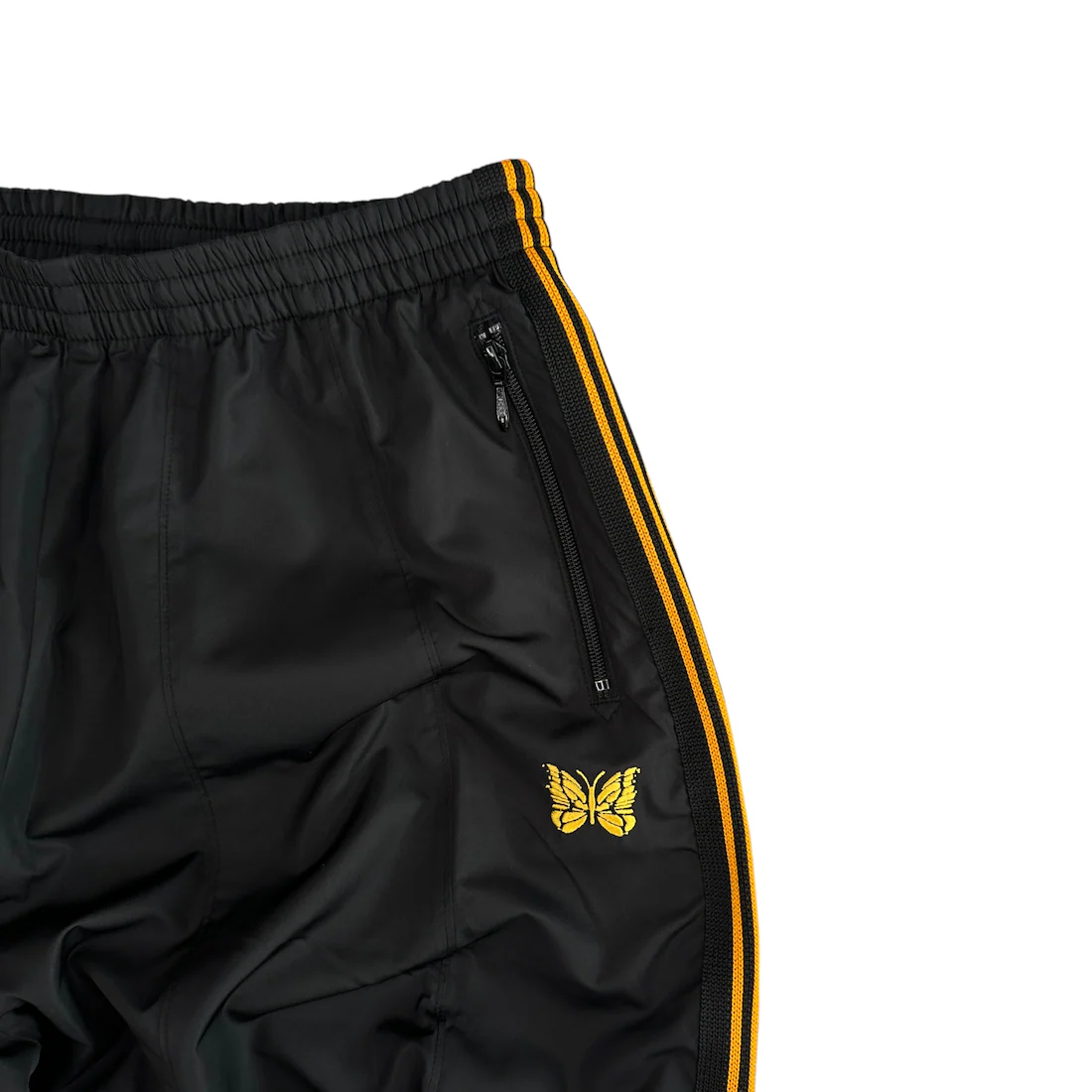 (NEW) NEEDLES NYLON H.D TRACK PANTS - BLACK / ORANGE - Image 3