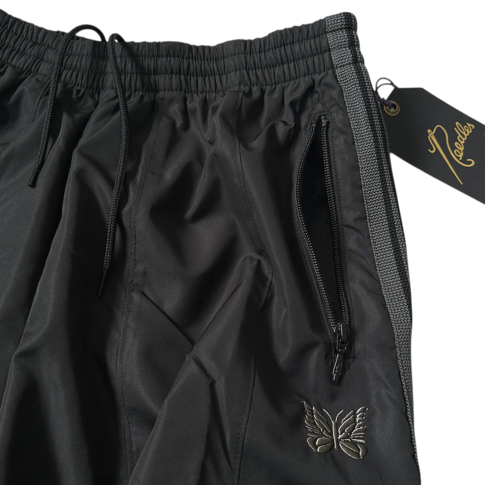 (NEW) NEEDLES H.D NYLON TRACK PANTS - BLACK - Image 3