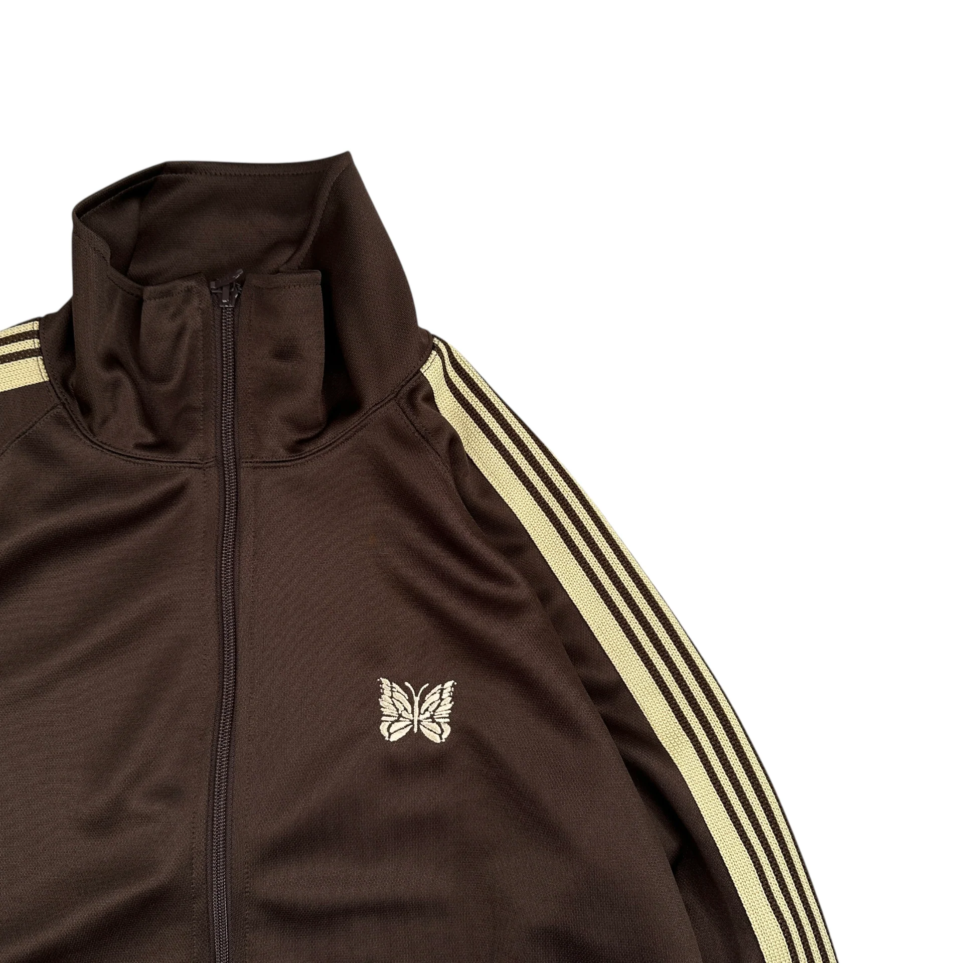 (NEW) NEEDLES POLY SMOOTH TRACK JACKET - BROWN / BEIGE - Image 3