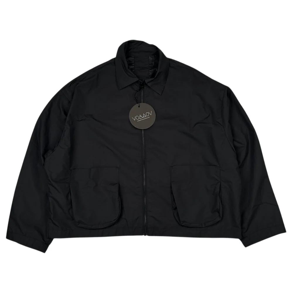 (NEW) VOAAOV COLLARED NYLON JACKET - BLACK