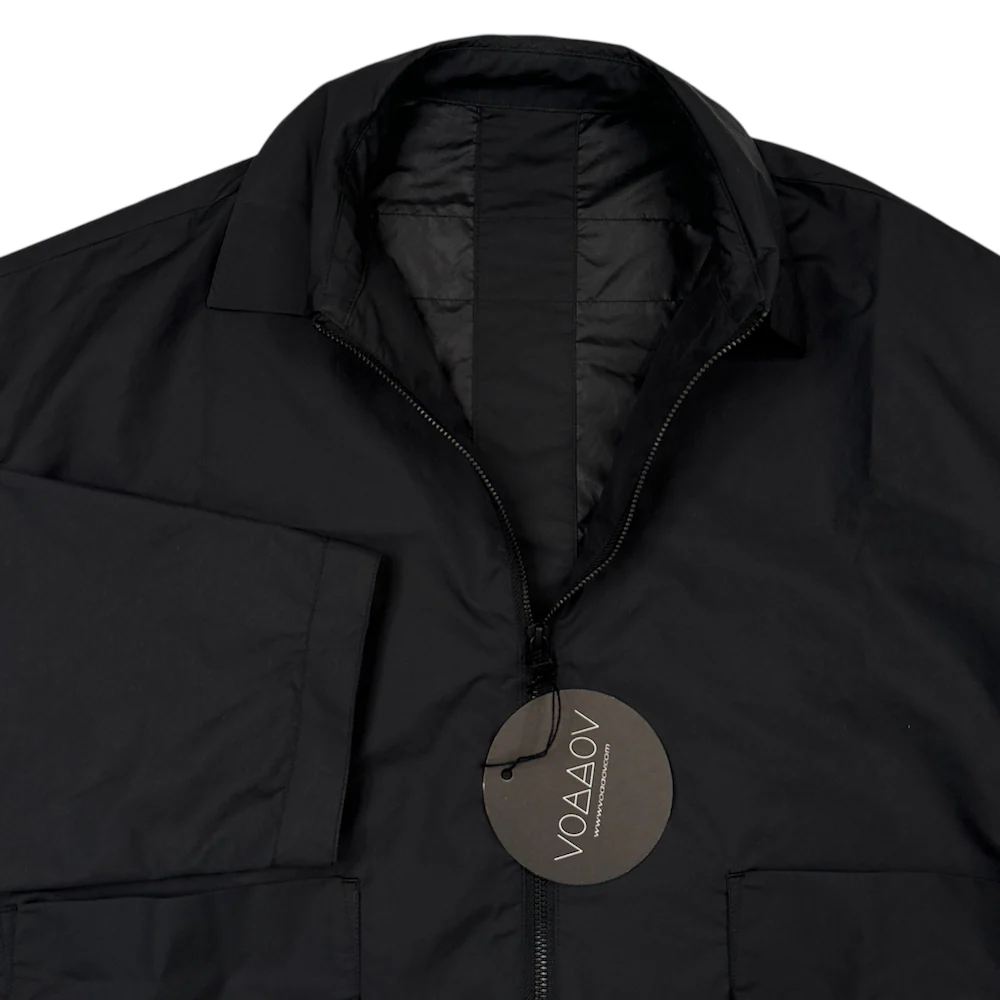 (NEW) VOAAOV COLLARED NYLON JACKET - BLACK - Image 3