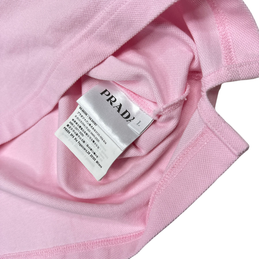 PRADA 2017 RUBBER LOGO POLO SHIRT - PINK - Image 5