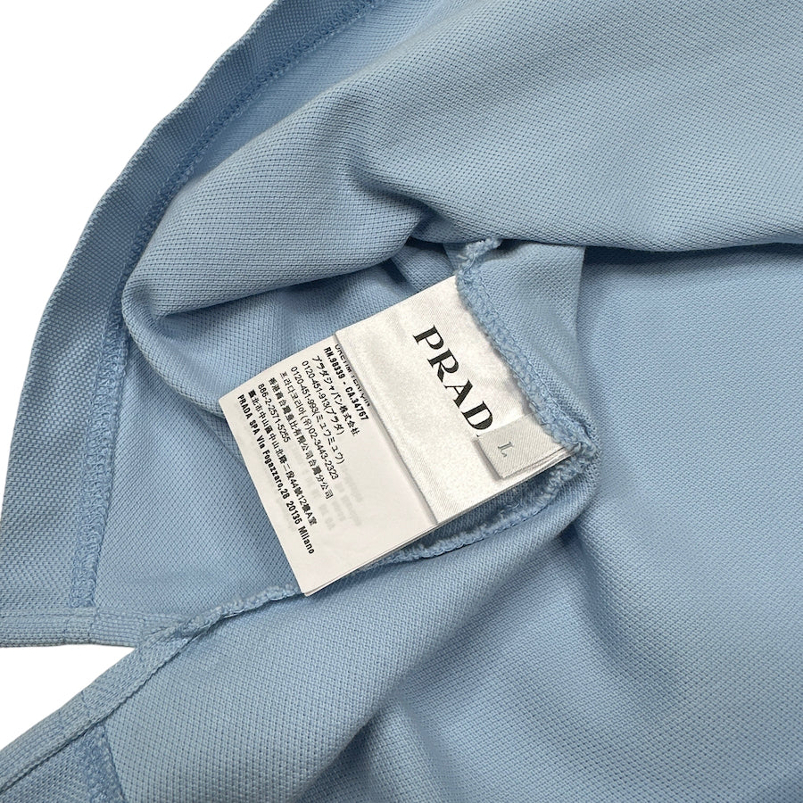 PRADA 2022 RUBBER LOGO POLO SHIRT - SKY BLUE - Image 2